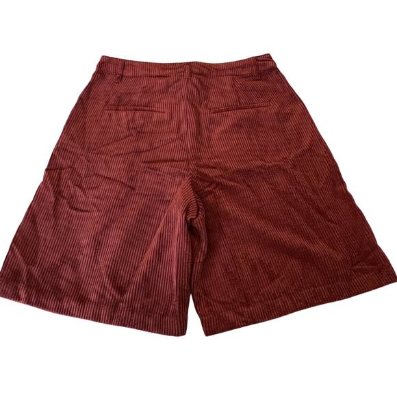 Rust Corduroy Pleated Trouser Shorts Future Collective Reese Blutstein sz 8 NWT - Picture 4 of 12